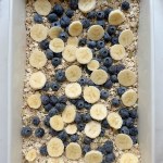 blueberry banana baked oatmeal before adding milk