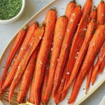 top view maple roasted carrots
