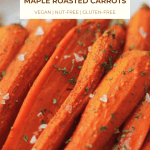 pin image for maple roasted carrots