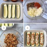 4 steps stuffing zucchini boats