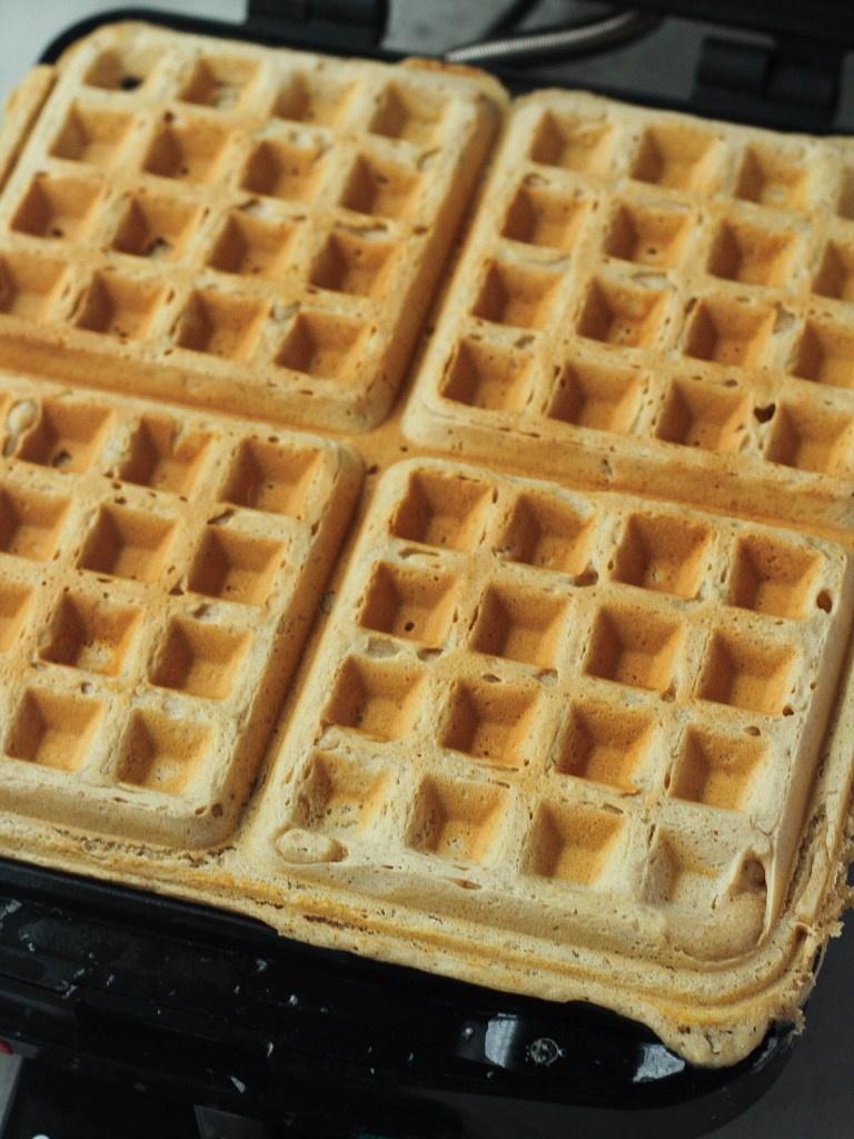 belgian waffles finished in waffle maker