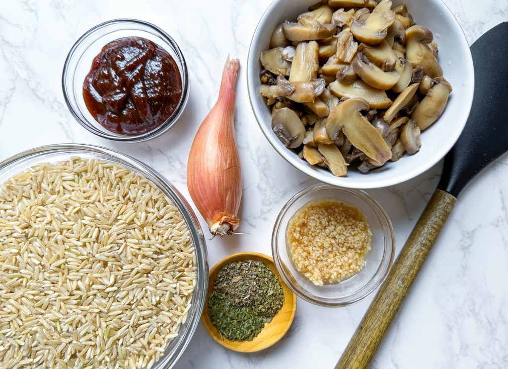 ingredients for brown rice risotto