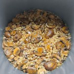 Cooked brown rice risotto after finished in instant pot