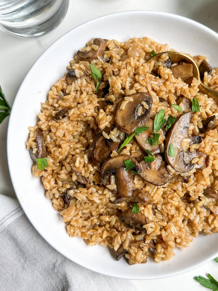 top view finished risotto instant pot