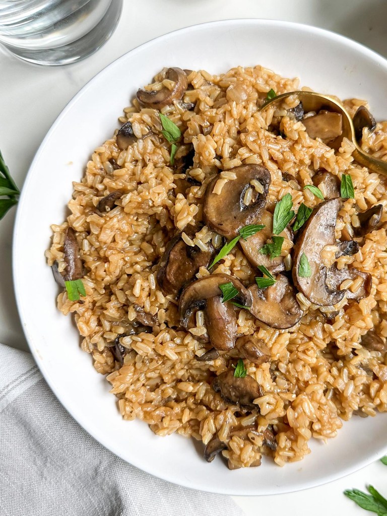 top view finished risotto instant pot