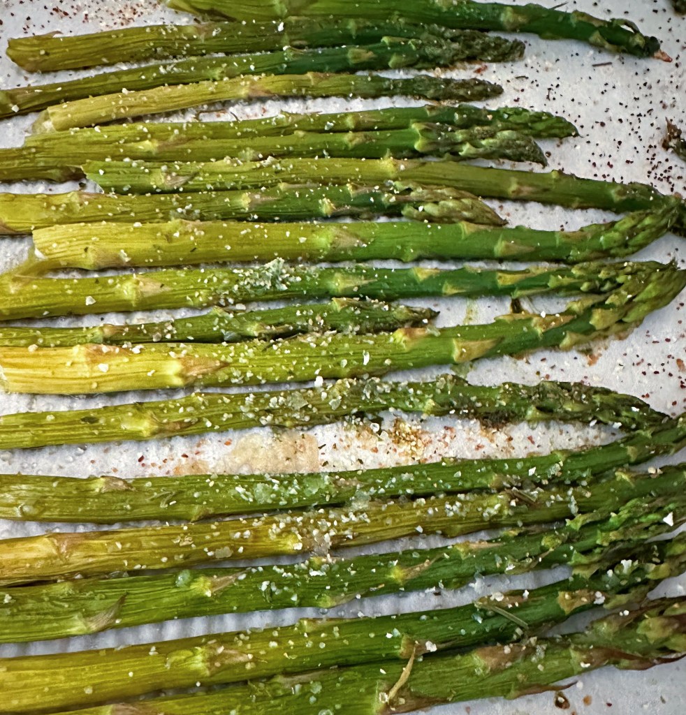 Finished Garlic roasted asparagus