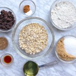 ingredients for vegan oatmeal raisin cookies