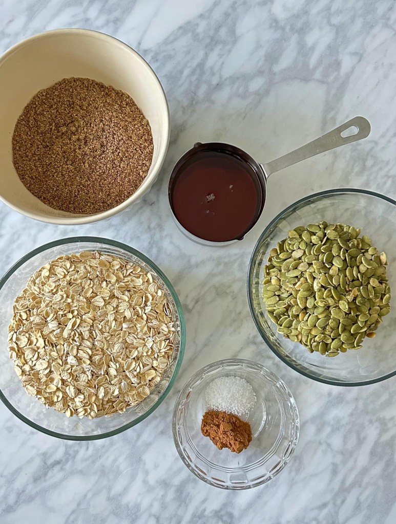 Ingredients to make nut-free granola