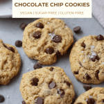 pin image for vegan chocolate chip cookies