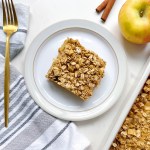 finished slice of apple cinnamon baked oatmeal