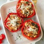 Finished vegan italian stuffed pepper