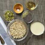 Ingredients for easy vegan overnight oats