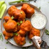 finished vegan buffalo cauliflower wings