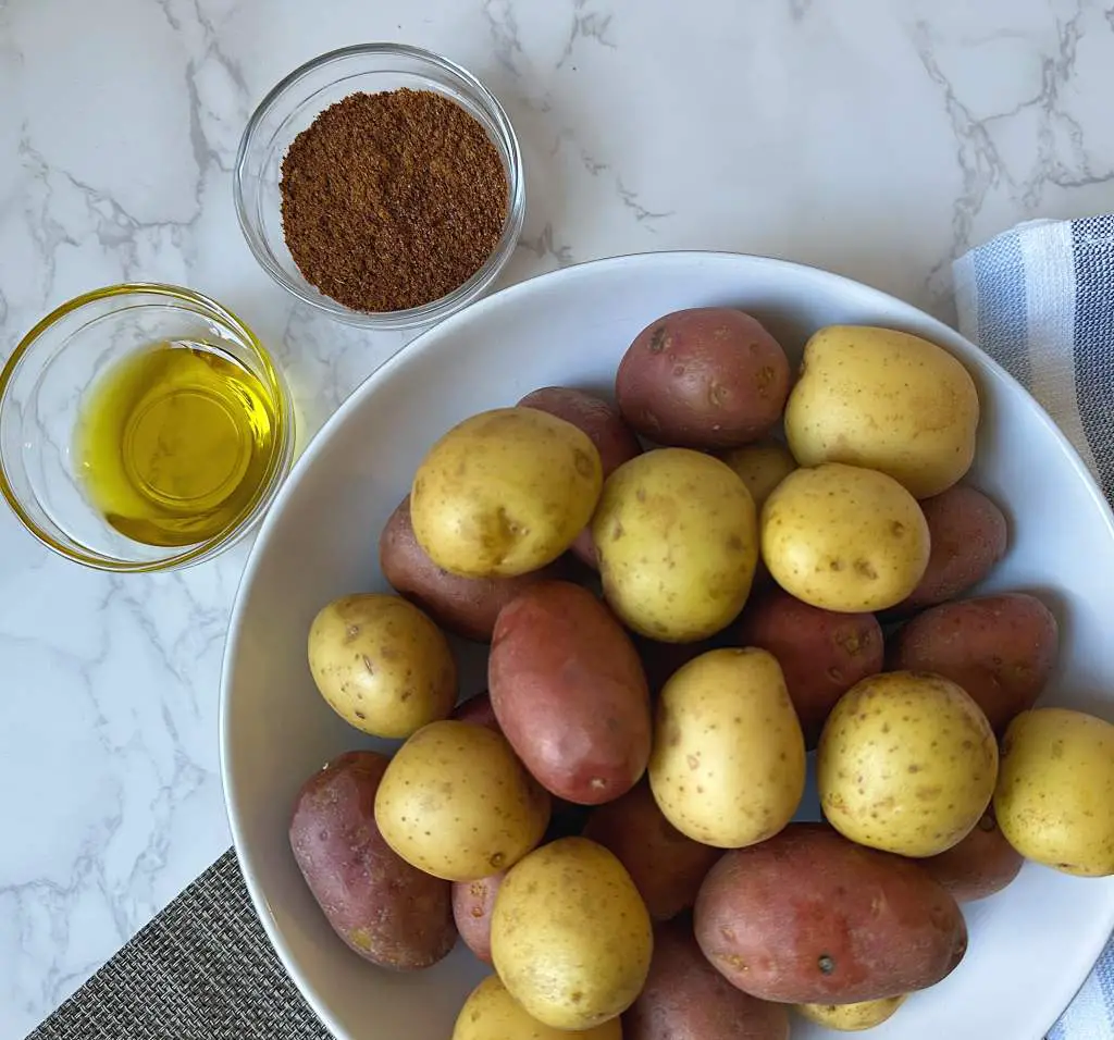 Ingredients for vegan breakfast potatoes