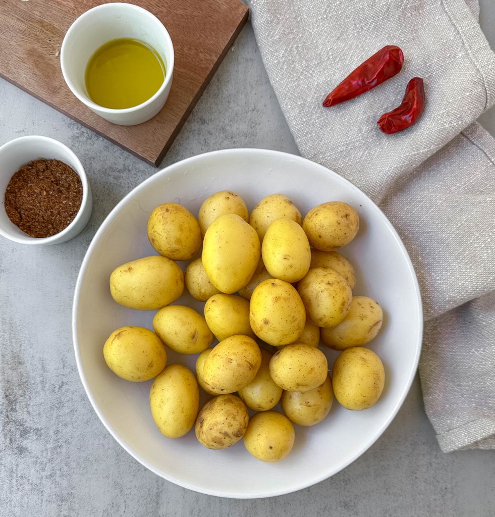 Ingredients for vegan breakfast potatoes