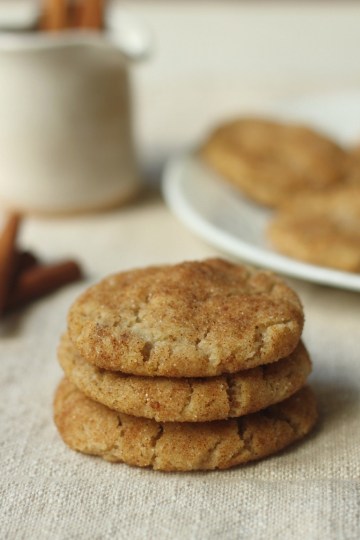 vegan snickerdoodles stacked