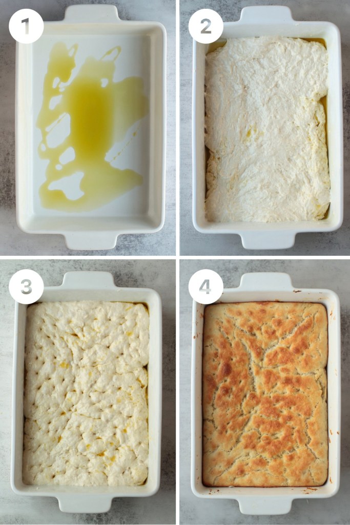 4 steps vegan focaccia dough