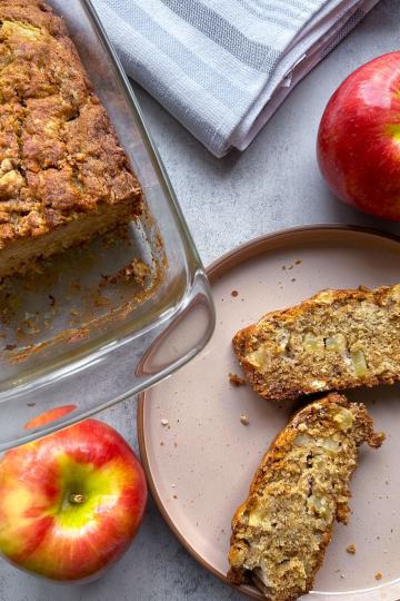 Finished slices of apple cinnamon bread