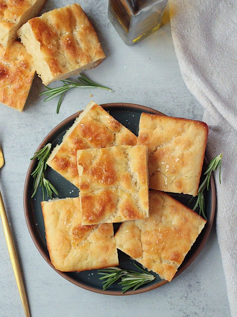 finished easy vegan focaccia bread