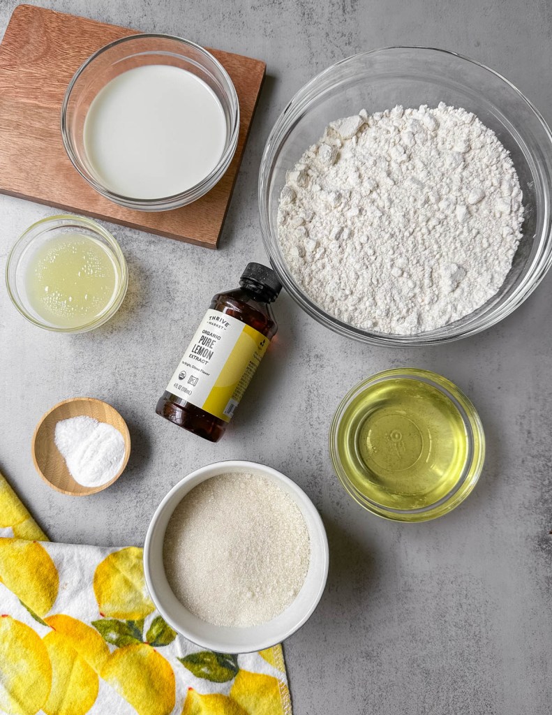 ingredients for vegan lemon cookies