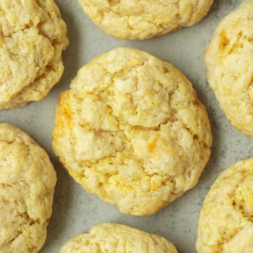 top view finished vegan lemon cookies