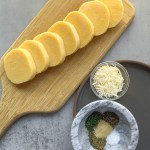 polenta cut into discs