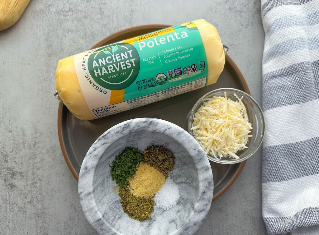ingredients to make crispy polenta fries