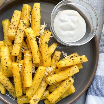 top view polenta fries