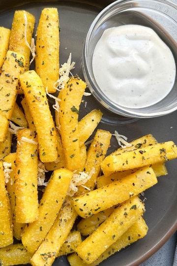 top view polenta fries