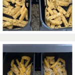 before and after of fries cooked in air fryer