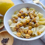 lemon chickpea pasta with sauce