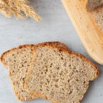 two slices homemade rye bread