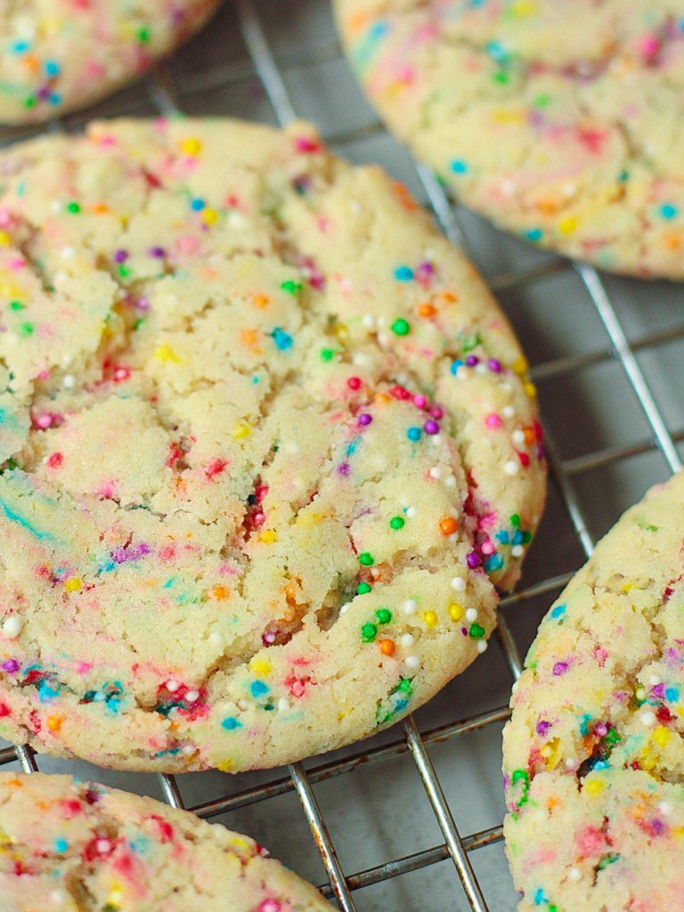 close up vegan sprinkle cookie