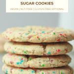 pin image for vegan funfetti sugar cookies