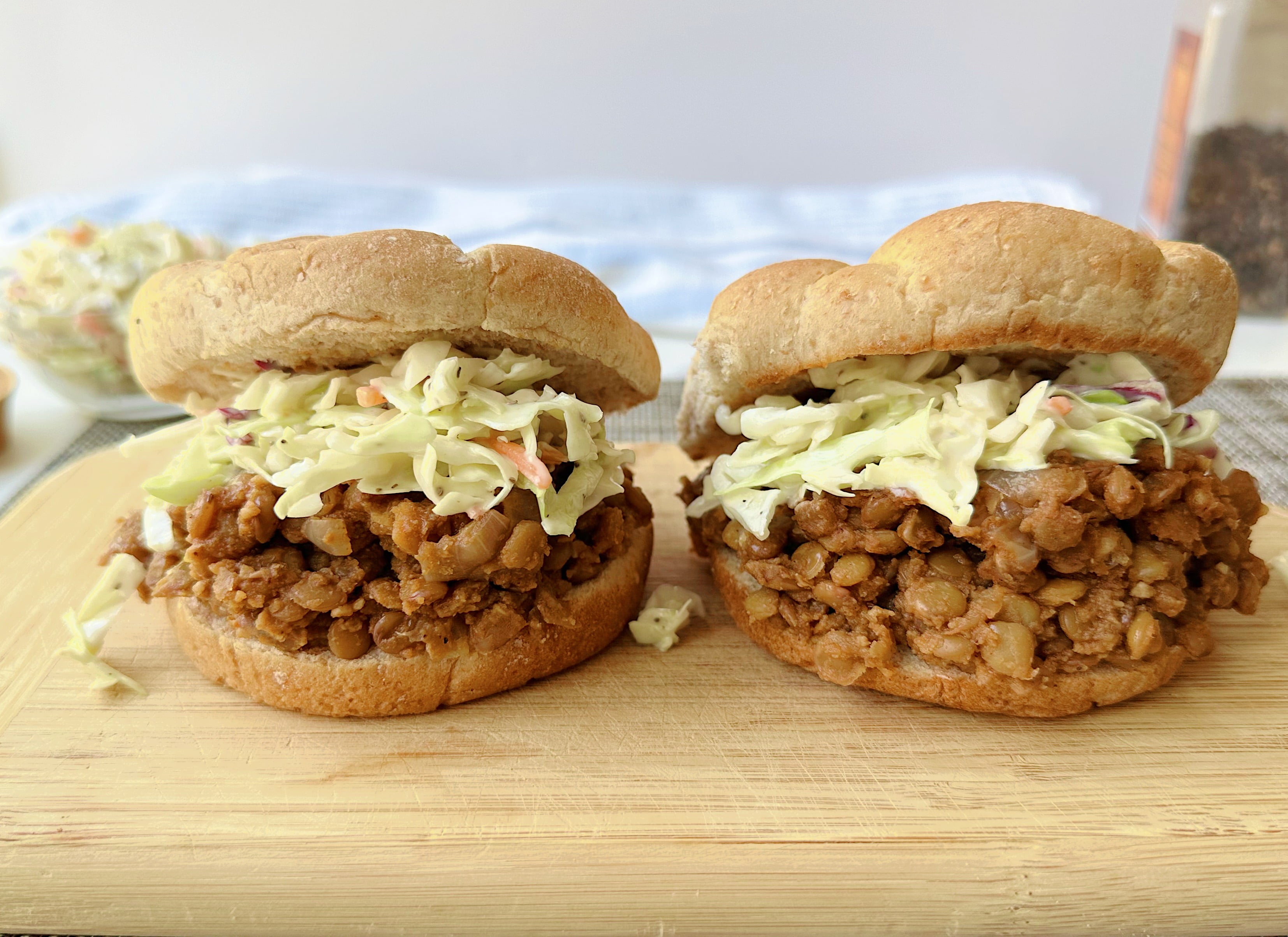 finished instant pot vegan lentil sloppy joes