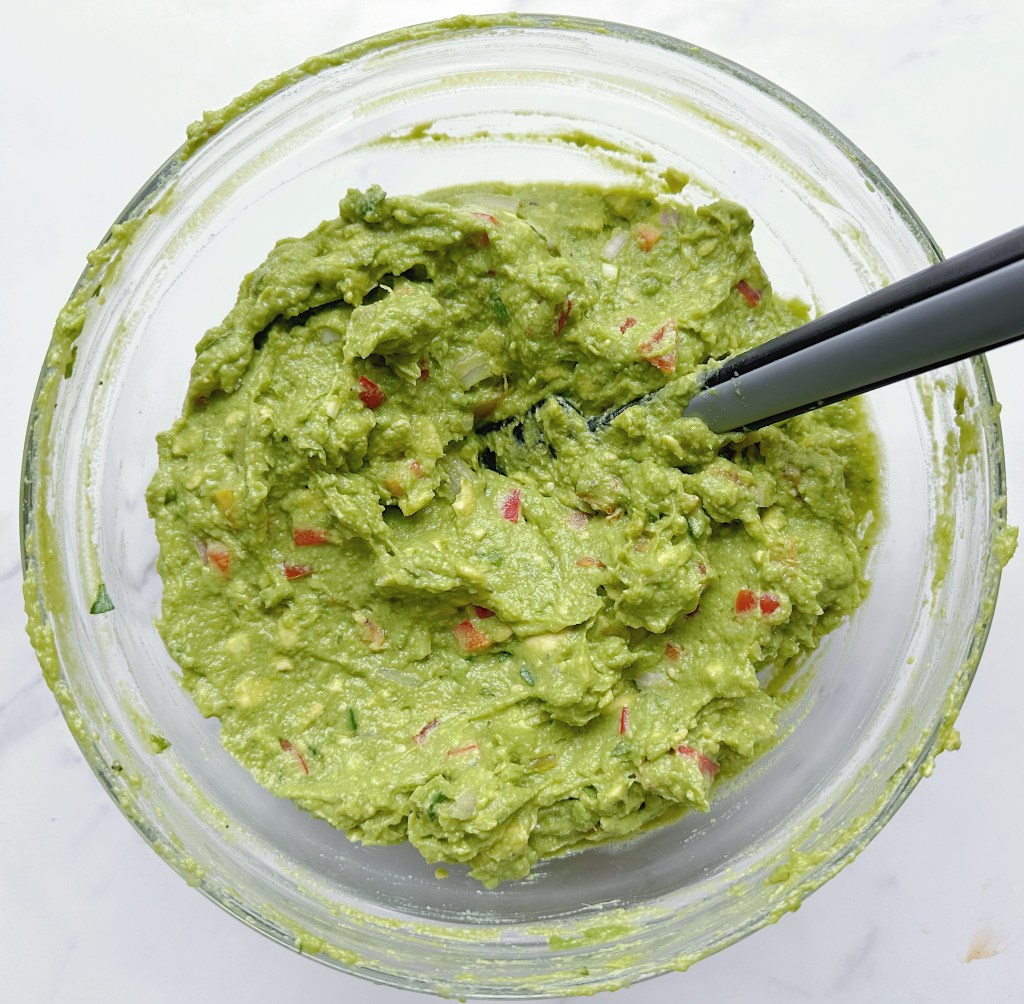 finished easy homemade guacamole in a bowl