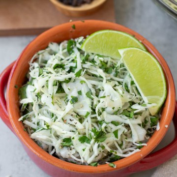finished Lime cilantro cabbage slaw
