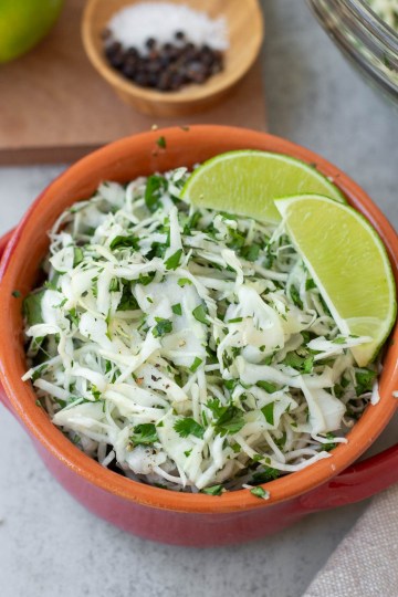 finished Lime cilantro cabbage slaw