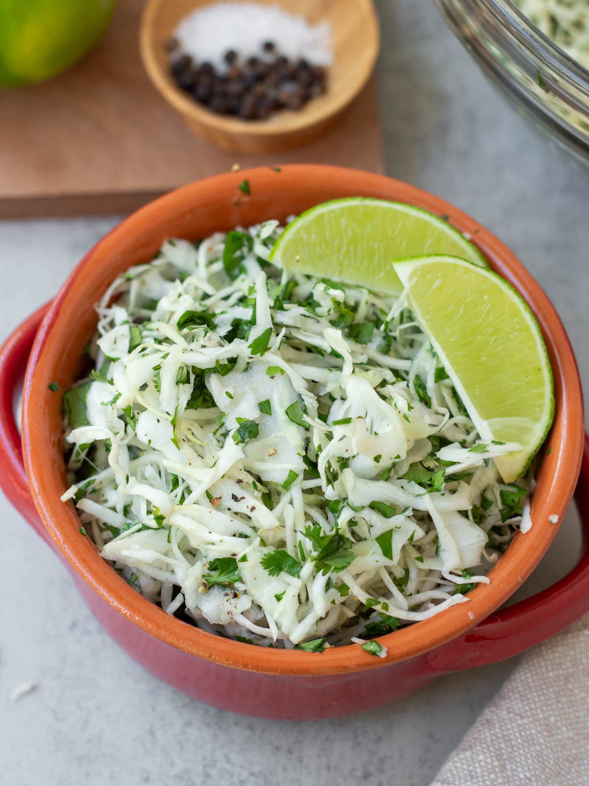 finished Lime cilantro cabbage slaw
