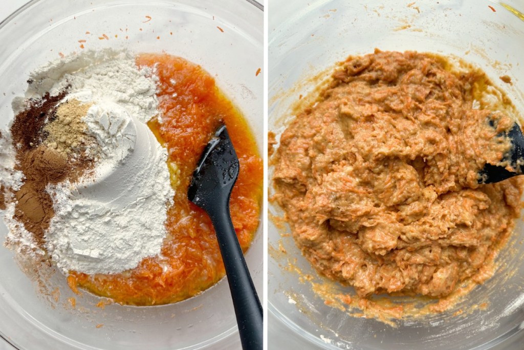 steps 3 and 4 vegan carrot cake