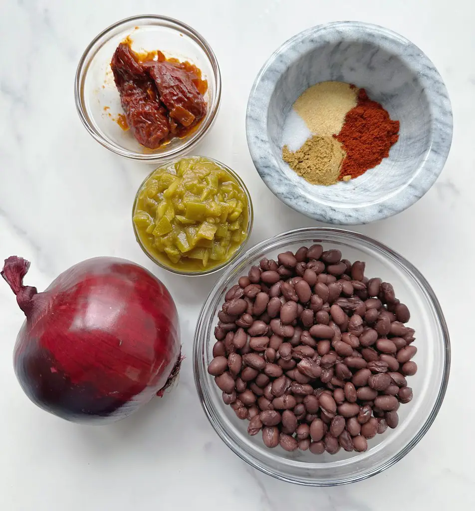 ingredients for chipotle style black beans