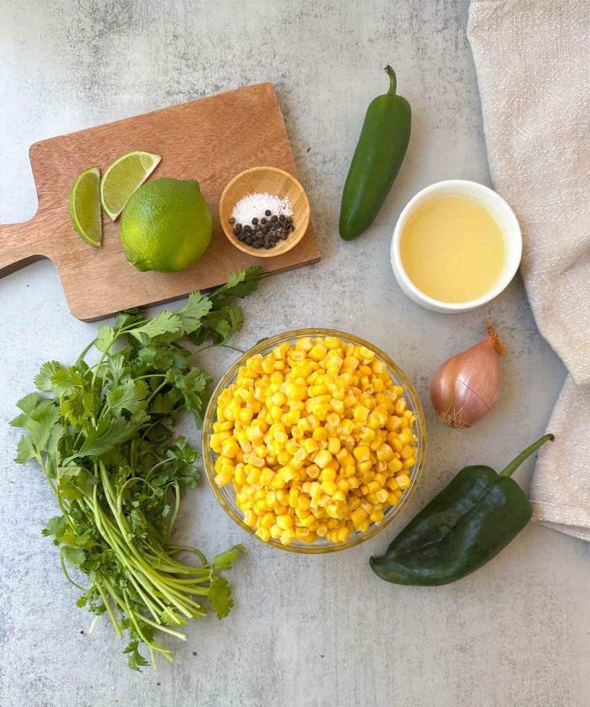 ingredients for corn salsa 