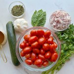 ingredients for garden veggie pasta sauce
