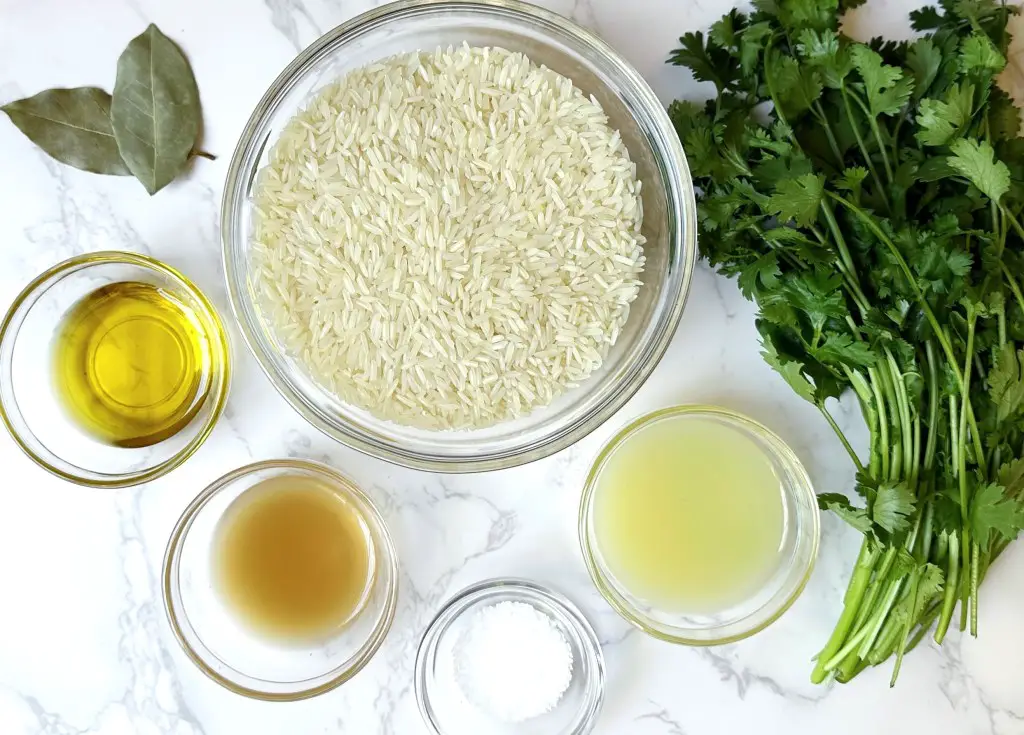 Ingredients for instant pot cilantro lime rice