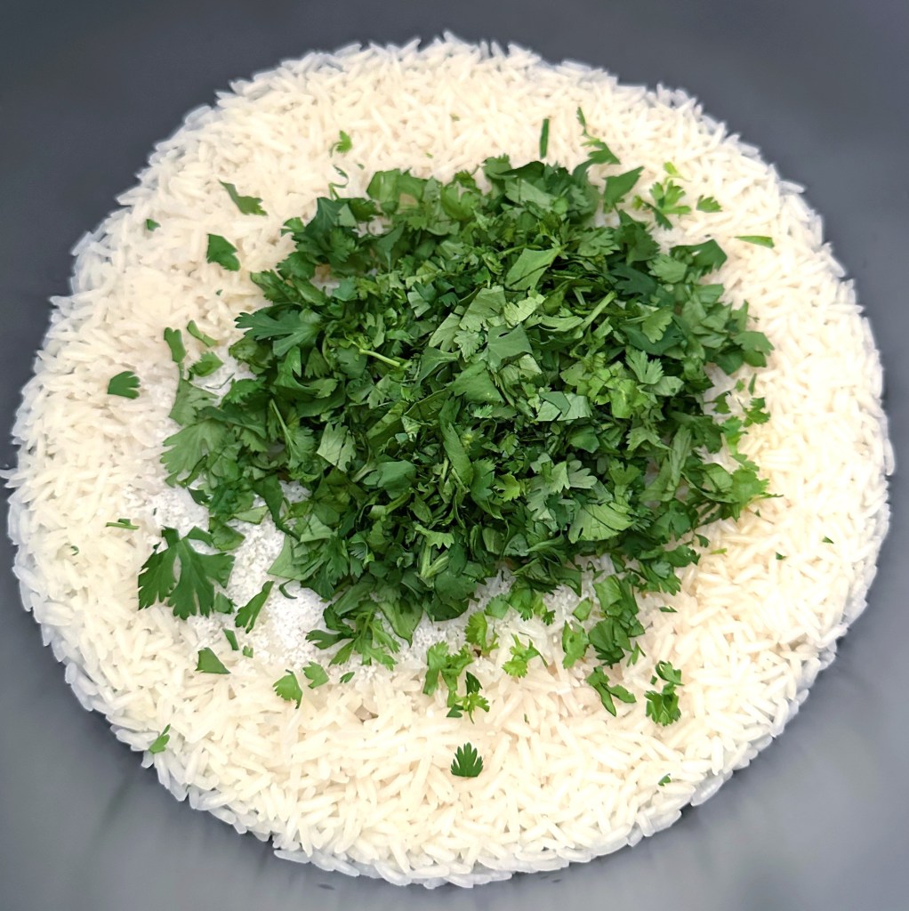 instant pot lime cilantro rice before mixing