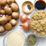 Ingredients for homemade vegan meatballs