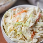 close up vegan coleslaw finished