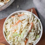 top view finished vegan coleslaw