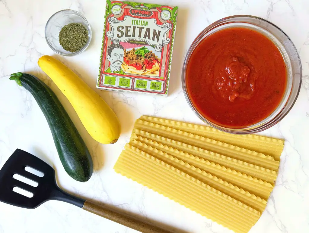 ingredients to make vegan lasagna
