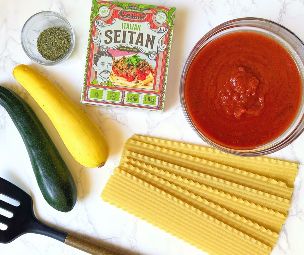 ingredients to make vegan lasagna
